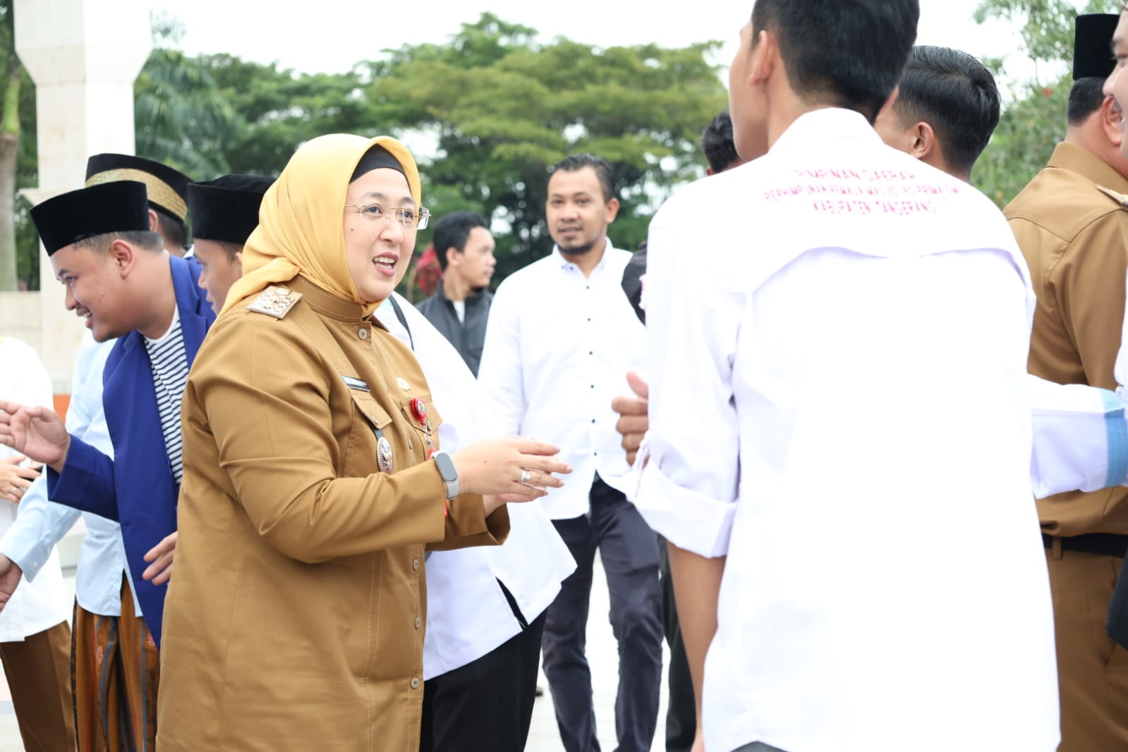 Wabup Intan saat di acara pembukaan gema Ramadhan di Masjid Agung Al Amjad.