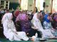 Wabup intan bersama masyarakat saat menghadiri maulid nabi Muhammad SAW di Masjid Agung Al Amjad Tigaraksa.