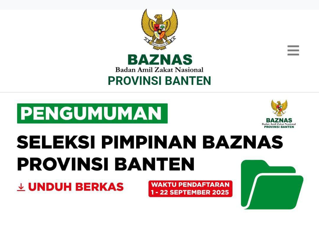 Pengumuman Pendaftaran Calon Pimpinan BAZNAS Banten.