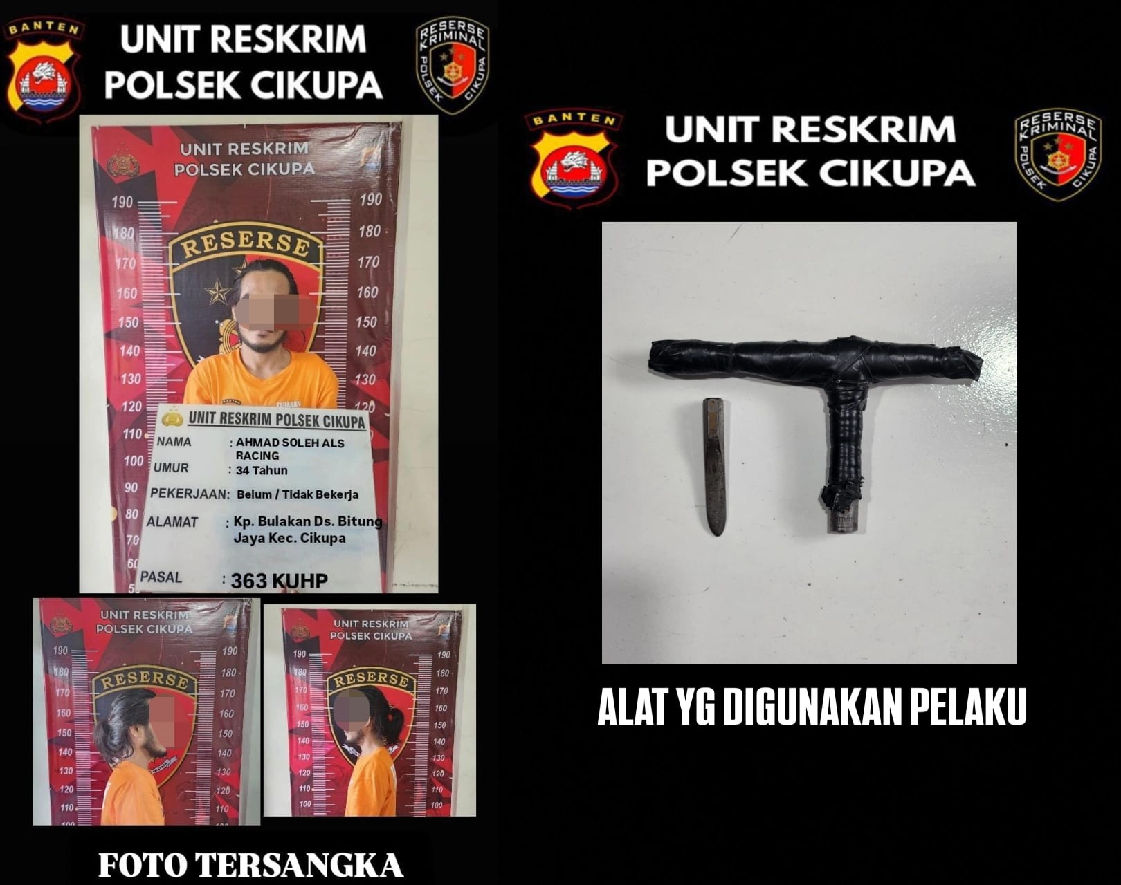 Para Tersangka Curanmor dan Barang Bukti.