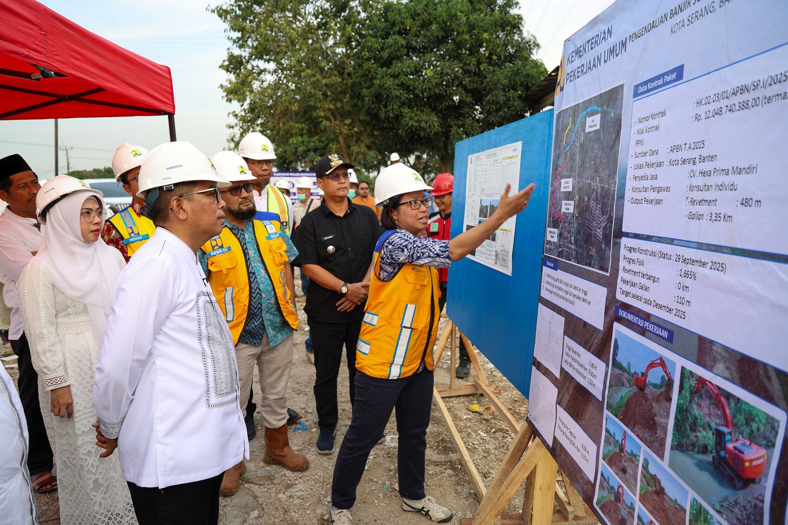 Gubernur Andra Soni melihat Konsep normalisasi Sungai Cibanten.