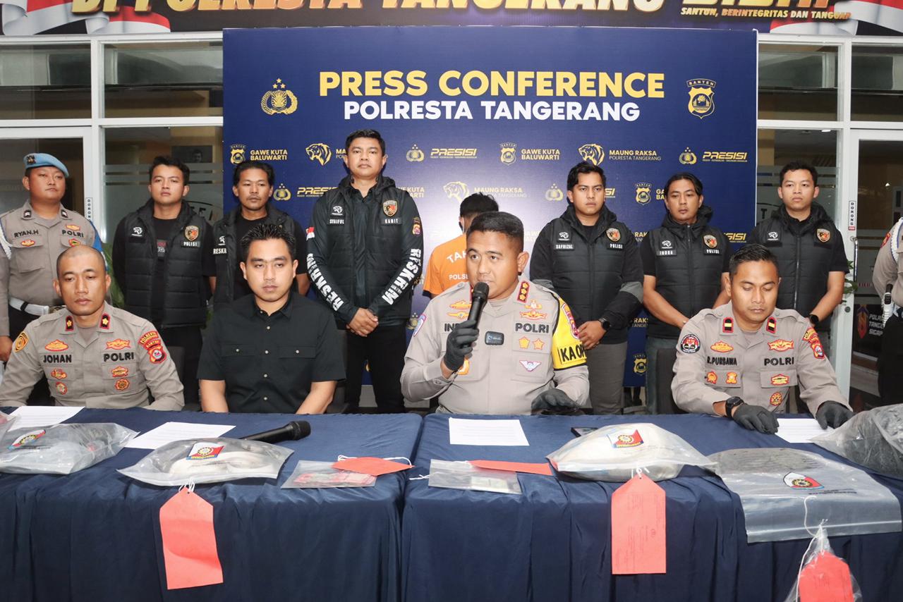 Polresta Tangerang gelar Konferensi Pers Kasus Penemuan Mayat di Bunder Cikupa.