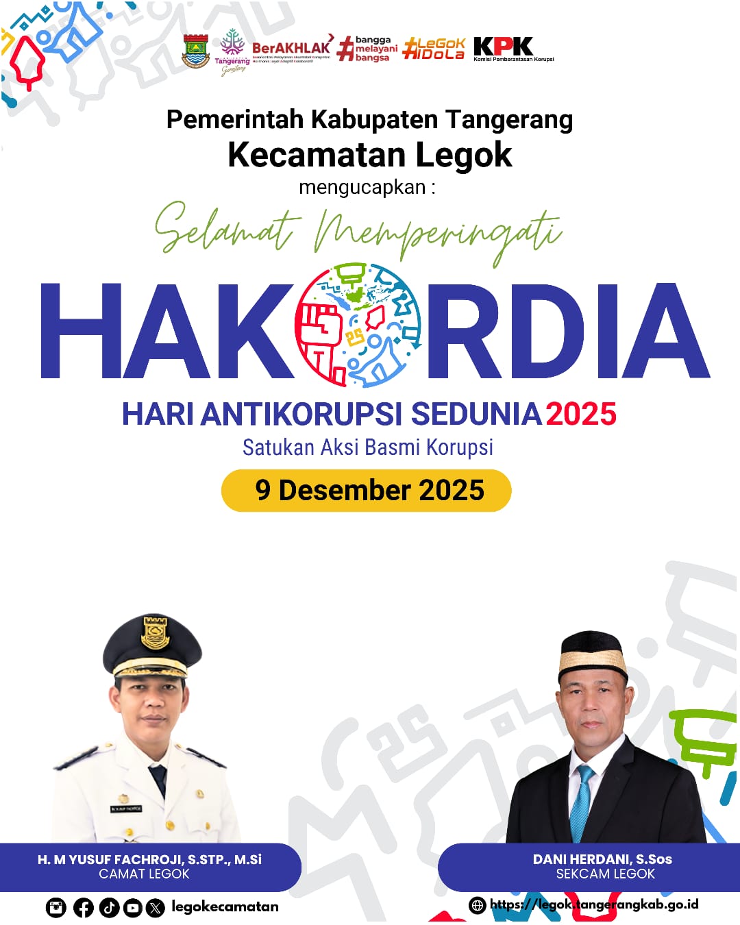 Kecamatan Legok Mengucapkan Selamat Memperingati HAKORDIA Hari Anti Korupsi Sedunia 2025.