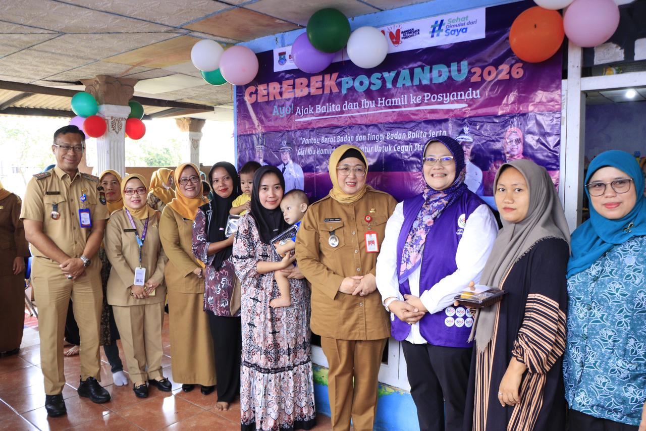 Kegiatan Gerebek Posyandu di Posyandu Gelatik 2, Desa Daon, Kecamatan Rajeg.