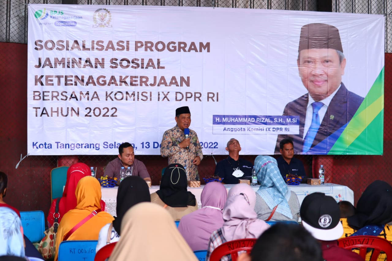 Muhammad Rizal DPR RI Sosialisasikan Program Jaminan Sosial BPJS Ketenagakerjaan di Kelurahan Pondok Karya Pondok Aren