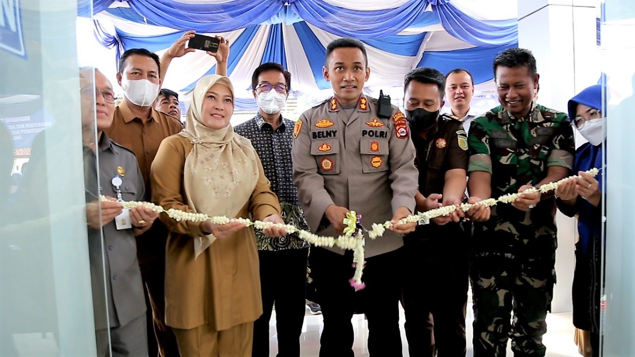 Bupati Pandeglang Irna Narulita saat meresmikan Gedung Unit Pelayanan Teknis (UPT) Laboratorium Kesehatan Daerah (Labkesda).