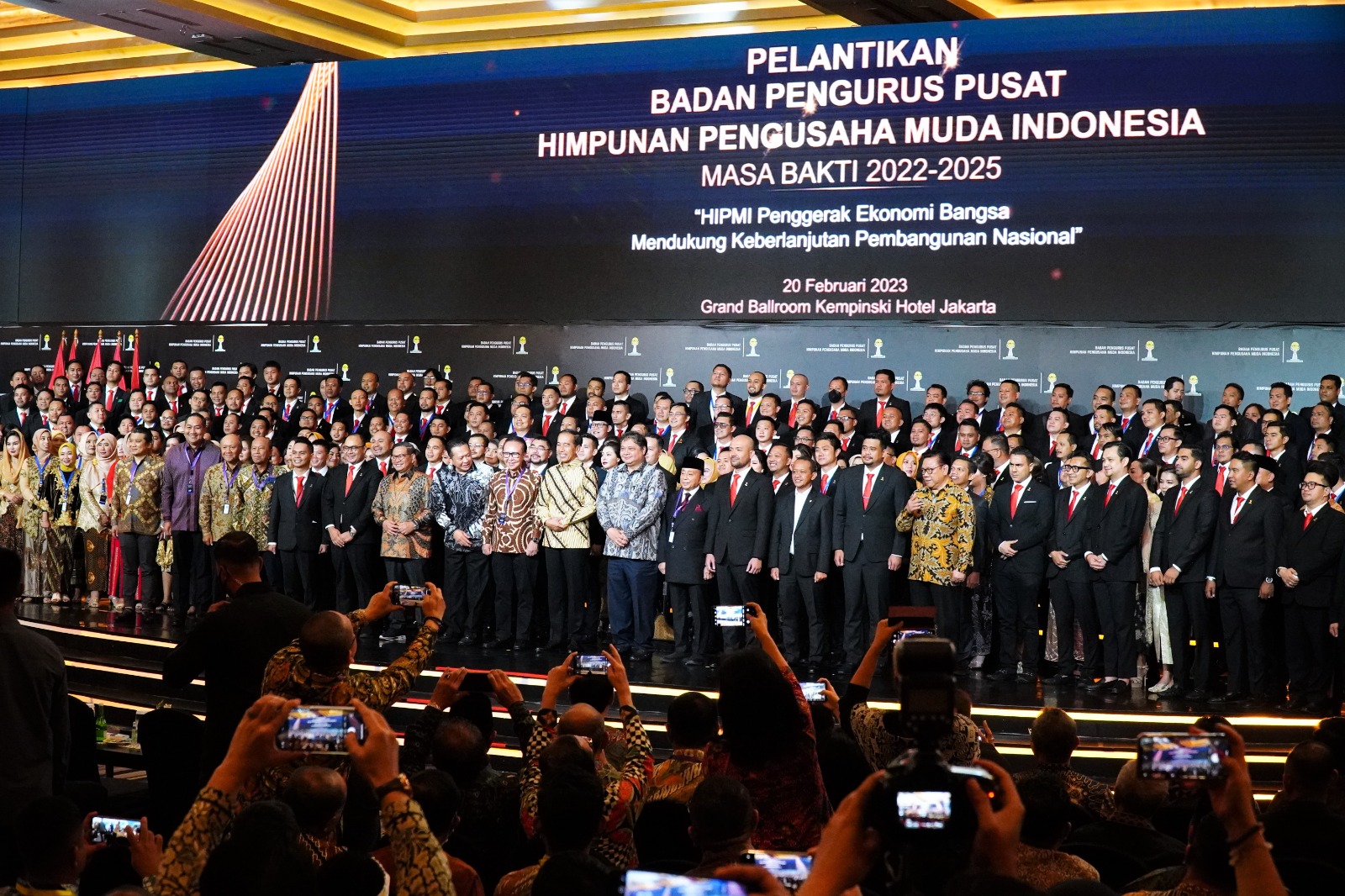 Pelantikan Badan Pengurus Pusat HIPMI masa bakti 2022-2025.