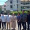 Ananta Wahana bersama rombongannya saat meninjau lokasi Sekolah Sang Timur di Ciledug.