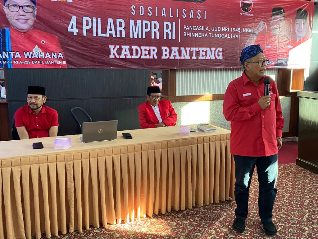 Ananta Wahana saat memaparkan materi Sosialisasi 4 Pilar MPR RI.