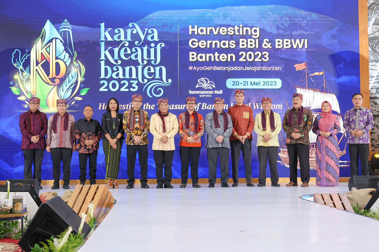 Kegiatan Harvesting Gernas BBI-BBWI serta Puncak Karya Kreatif Banten 2023 di Summarecon Mall, Kabupaten Tangerang.