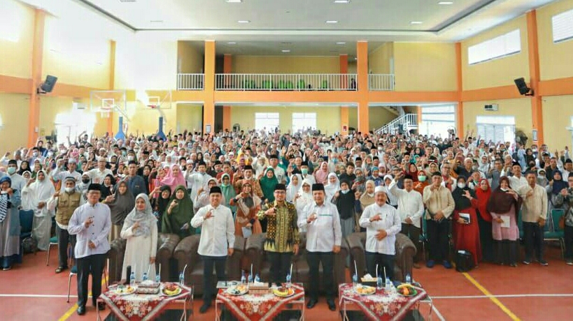 Calon Jamaah Haji Tangsel saat mendapat bimbingan Manasik.