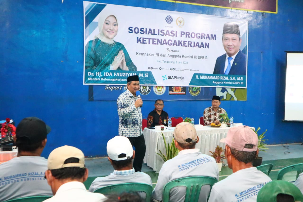 Muhammad Rizal Komisi IX DPR RI Bersama Kemnaker Sosialisasi 9 Lompatan Ketenagakerjaan di Sepatan Timur