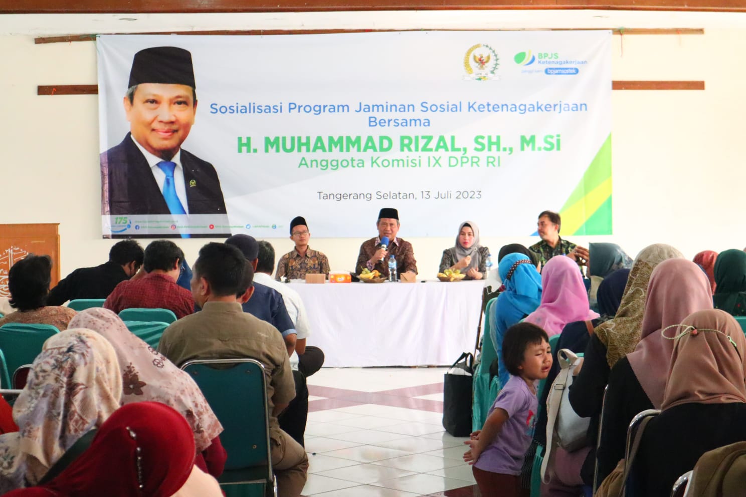 Muhammad Rizal Komisi IX DPR RI Bersama BPJS Ketenagakerjaan Sosialisasi Program Jaminan Sosial di Pamulang Tangsel