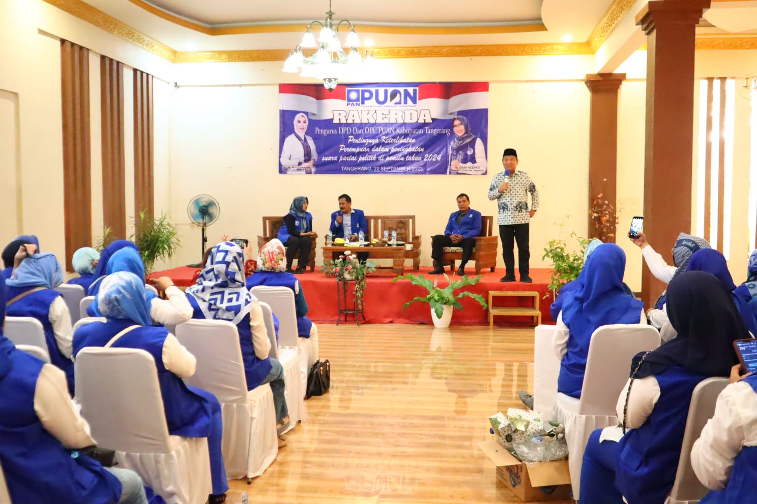 Dewan Muhammad Rizal saat memberikan Upacaranya di Rakerda PUAN Kabupaten Tangerang.