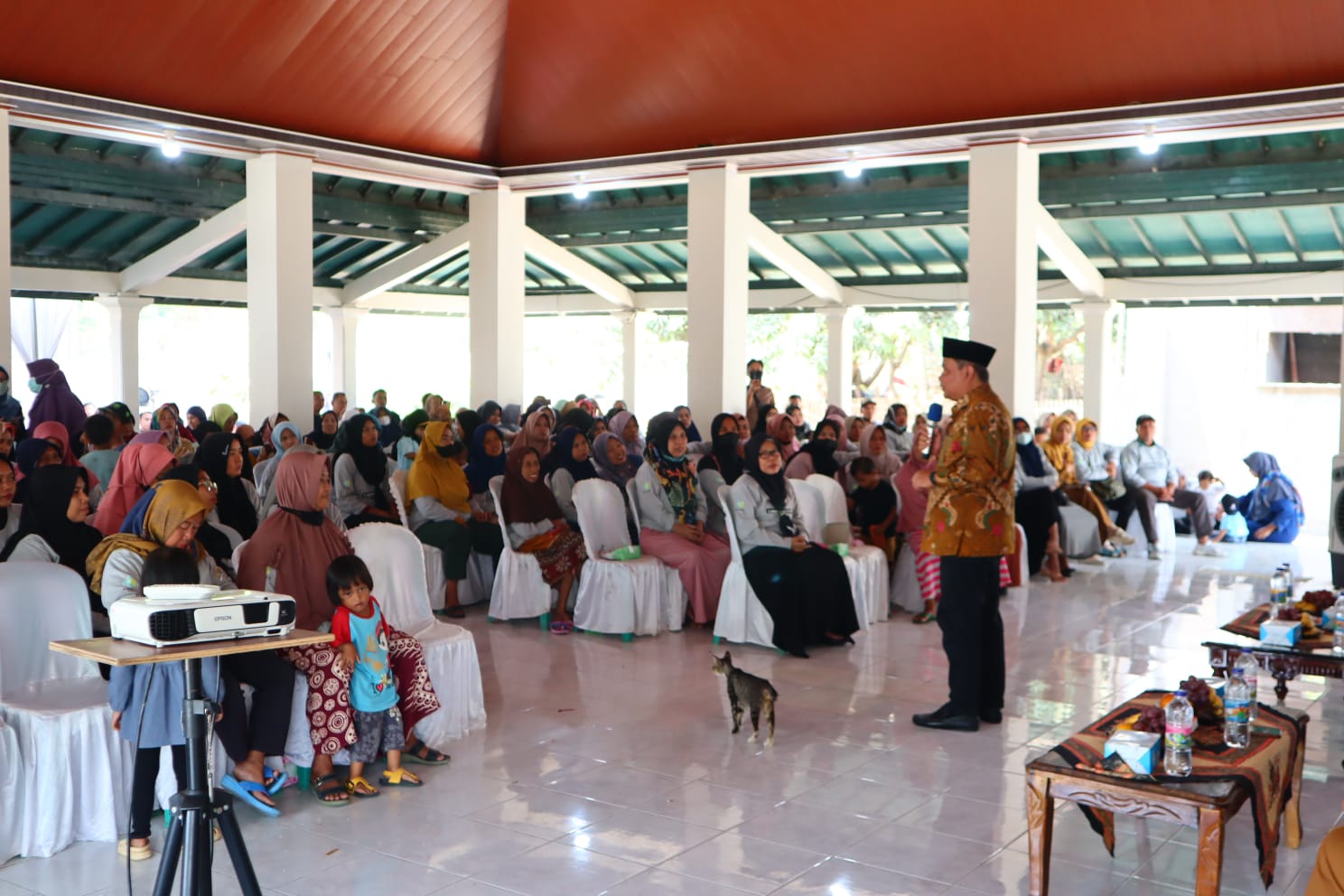 Dewan Muhammad Rizal saat memaparkan materi sosialisasi germas.