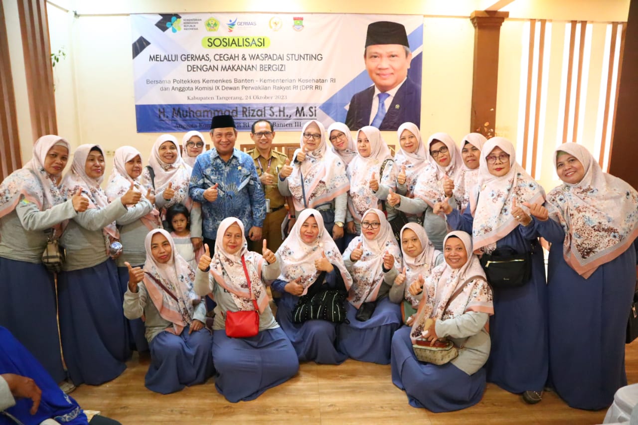 Muhammad Rizal DPR RI Bersama Poltekkes Kemenkes Banten Sosialisasi Germas Cegah dan Waspada Stunting di Kabupaten Tangerang