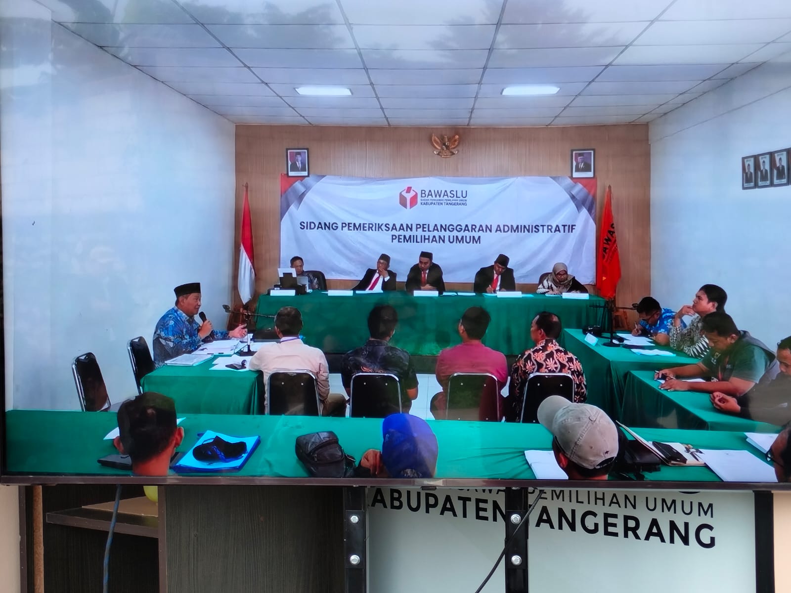 Sidang Laporan Caleg Muhammad Rizal di Bawaslu Kabupaten Tangerang.