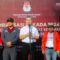 Ketua KPU Banten Muhamad Ihsan bersama Komisioner jajarannya Bareng Pjs Tabrani.