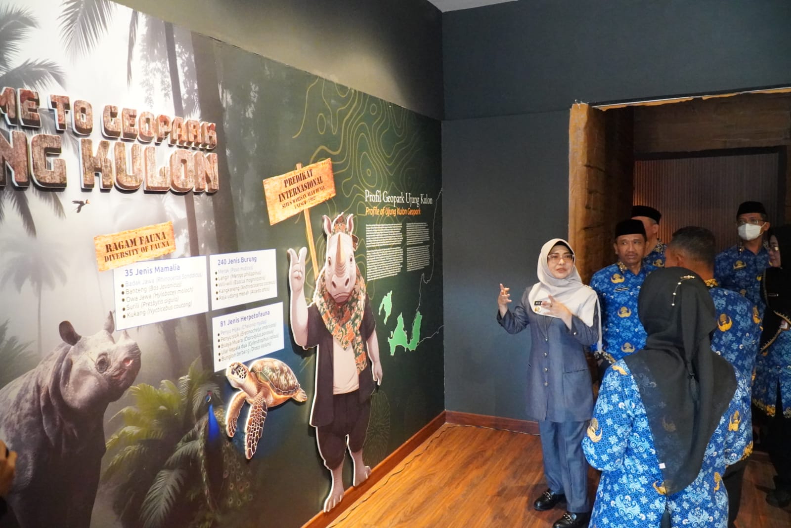 Bupati Pandeglang Dewi Setiani saat di PIG Geopark Ujung Kulon di Bale Budaya