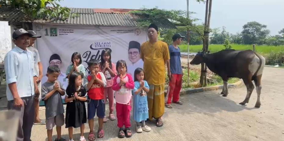 Hewan Kurban Sapi dari Rano Alfath yang disalurkan untuk pesantren di Tangerang.