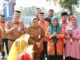 Wabup Intan saat di sambut Warga Desa Taban Kecamatan Jambe.