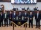 Para pimpinan saat foto bersama di Rapat Paripurna DPRD Banten.