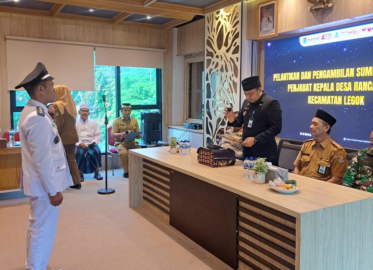 Pelantikan Edy Setiawan jadi Pjs Desa Rancagong.