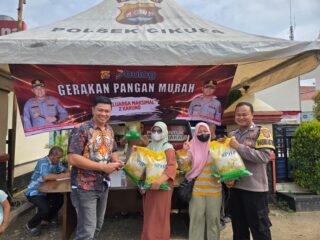 Polsek Cikupa Gelar Bazar Beras Murah Diserbu Warga