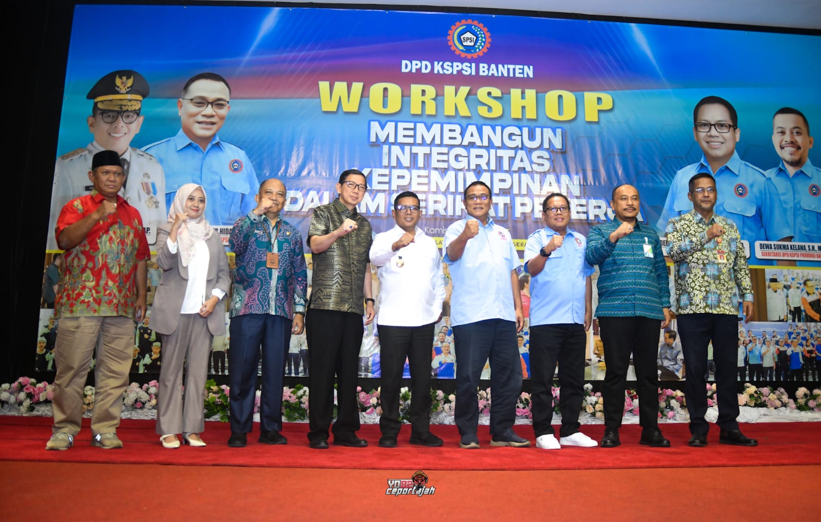 Gubernur Andra Soni saat bersama pengurus DPD KSPSI Banten.