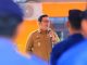 Maryono Wakil Wali Kota Tangerang saat memimpin apel di BPBD.