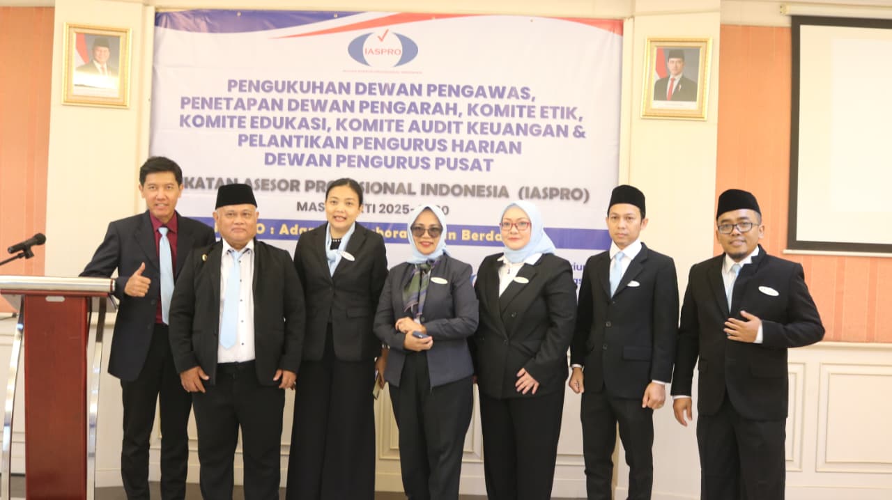 Pelantikan Dewan Pengurus Pusat (DPP) IASPRO periode 2025–2030 di Jakarta.