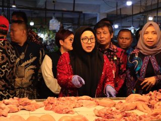 Wabup Intan Tinjau Harga Komoditas Dan Kesehatan Pangan di Pasar Gudang Tigaraksa