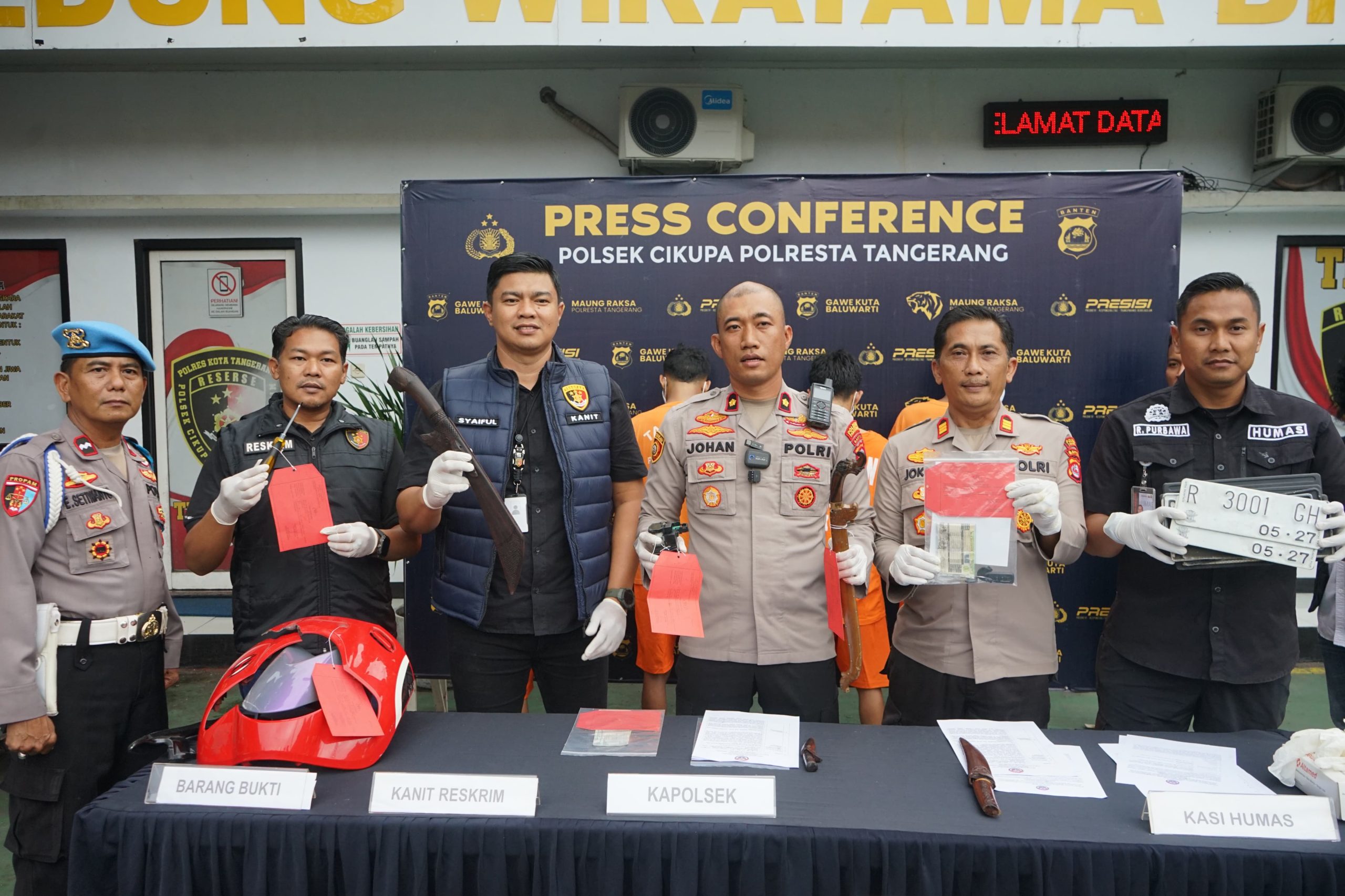 Press Konference Polsek Cikupa Kasus Curanmor.