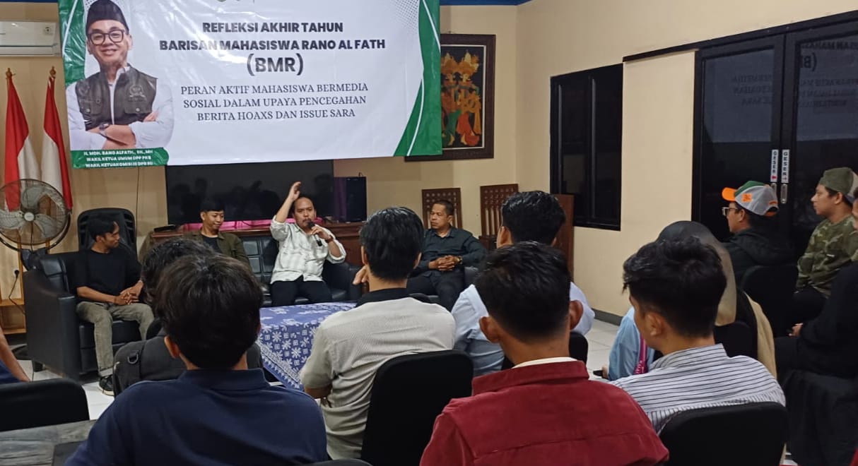 Kegiatan Diskusi Refleksi Akhir Tahun Barisan Mahasiswa Rano Alfath.