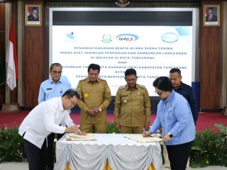 Pemkab Dan Pemkot Tangerang Tuntaskan Serah Terima Hibah Aset Jaringan Perpipaan di Kejati Banten