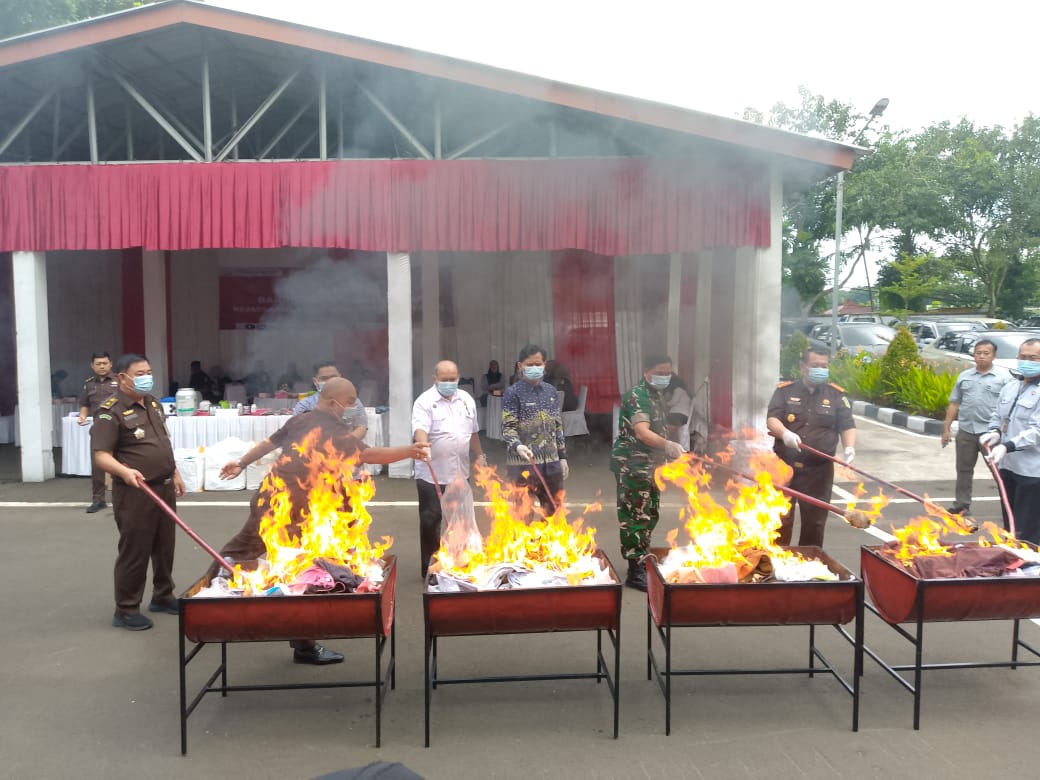 Pemusnahan Barang Bukti Narkotika di Kejari Kabupaten Tangerang.