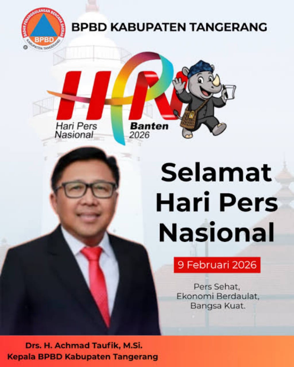 BPBD Kabupaten Tangerang Mengucapkan Selamat HPN 2026.