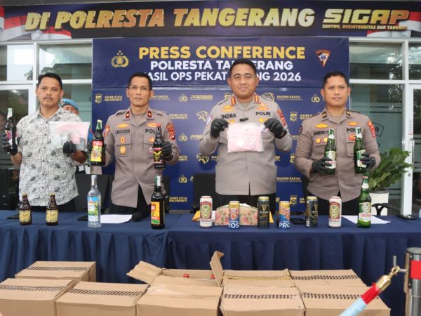 Polresta Tangerang Berhasil Amankan Ribuan Miras dan Obat Keras ilegal di Operasi Pekat Maung