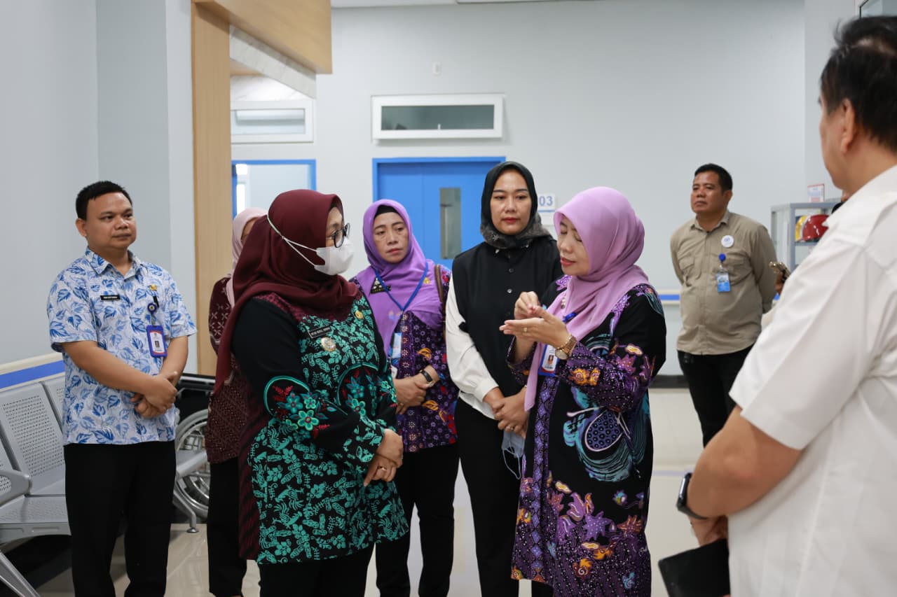 Wabup Intan Didampingi Sekretaris Dinas Kesehatan Kabupaten Tangerang Sri Indriyanti saat mengunjungi RS Insan Nusantara Rajeg.