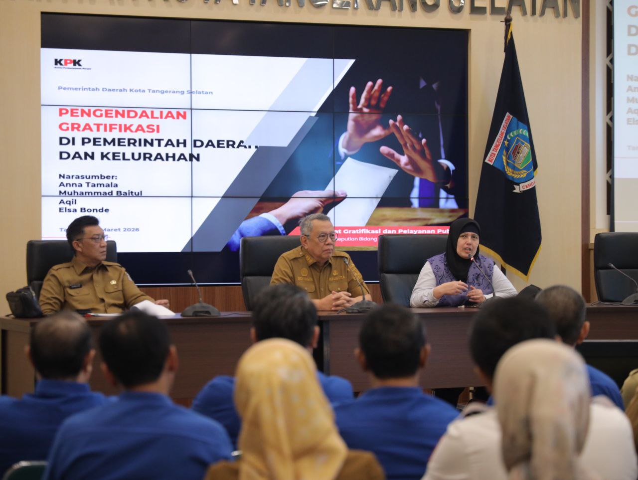 Kegiatan sosialisasi pengendalian gratifikasi di Pemkot Tangsel.