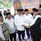 Penyerahan bantuan dari Wakil Gubernur Banten Achmad Dimyati Natakusumah (tiga dari kanan) dan Wakil Wali Kota Tangerang Maryono Hasan (tiga dari kiri) untuk operasional Masjid Al Ittihad, Kota Tangerang.