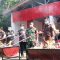 Pemusnahan barang bukti dengan cara dibakar.