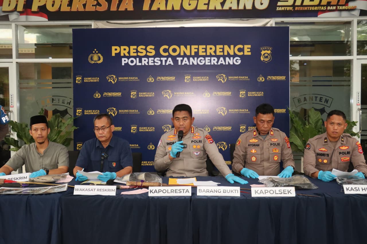 Konferensi Pers Polresta Tangerang Ungkap Kasus Tawuran Maut.