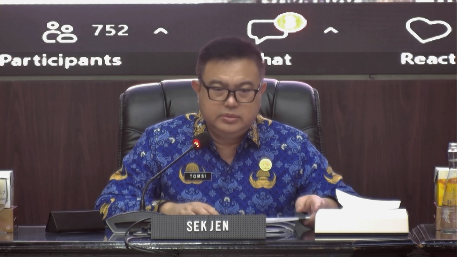 Sekretaris Jenderal Kemendagri, Tomsi Tohir Balaw.