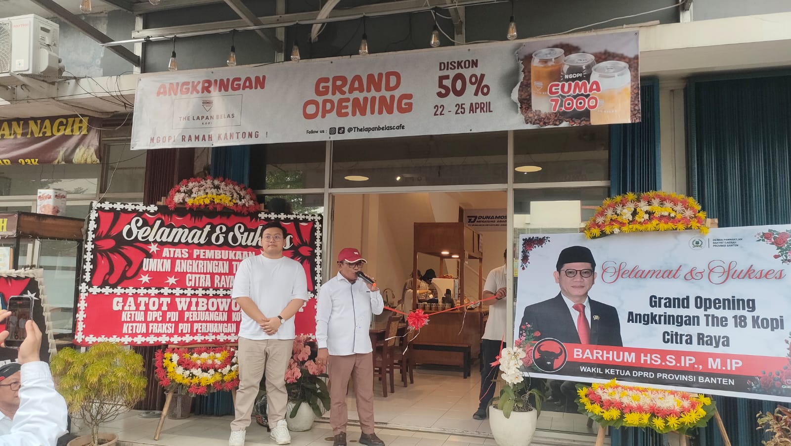 Grand opening The 18 Kopi Citra Raya, promo ngopi Rp7.000 hingga 25 April 2026, hadirkan ruang nongkrong dan diskusi warga.