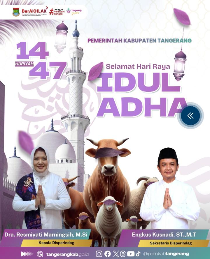 Disperindag Kabupaten Tangerang Mengucapkan Selamat Hari Raya Idul Adha 2026.