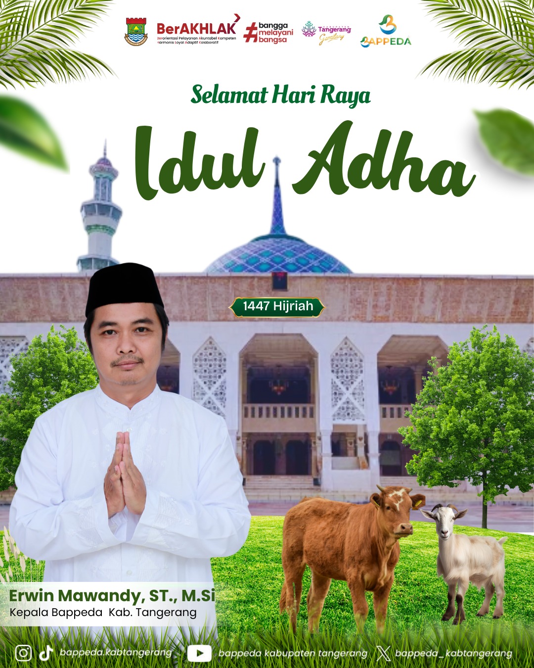Bappeda Kabupaten Tangerang Mengucapkan Selamat Hari Raya Idul Adha 2026.