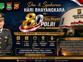 Kegiatan Polsek Cikupa sambut HUT ke 80 Bhayangkara.