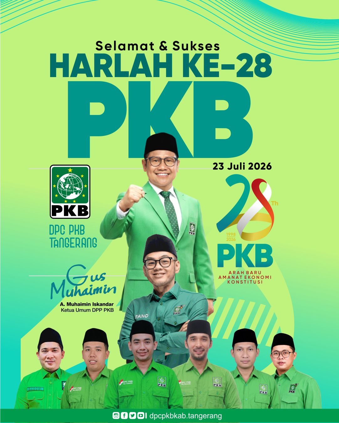 DPC PKB Kabupaten Tangerang Mengucapkan Selamat dan Sukses Harlah ke 28 Tahun PKB.