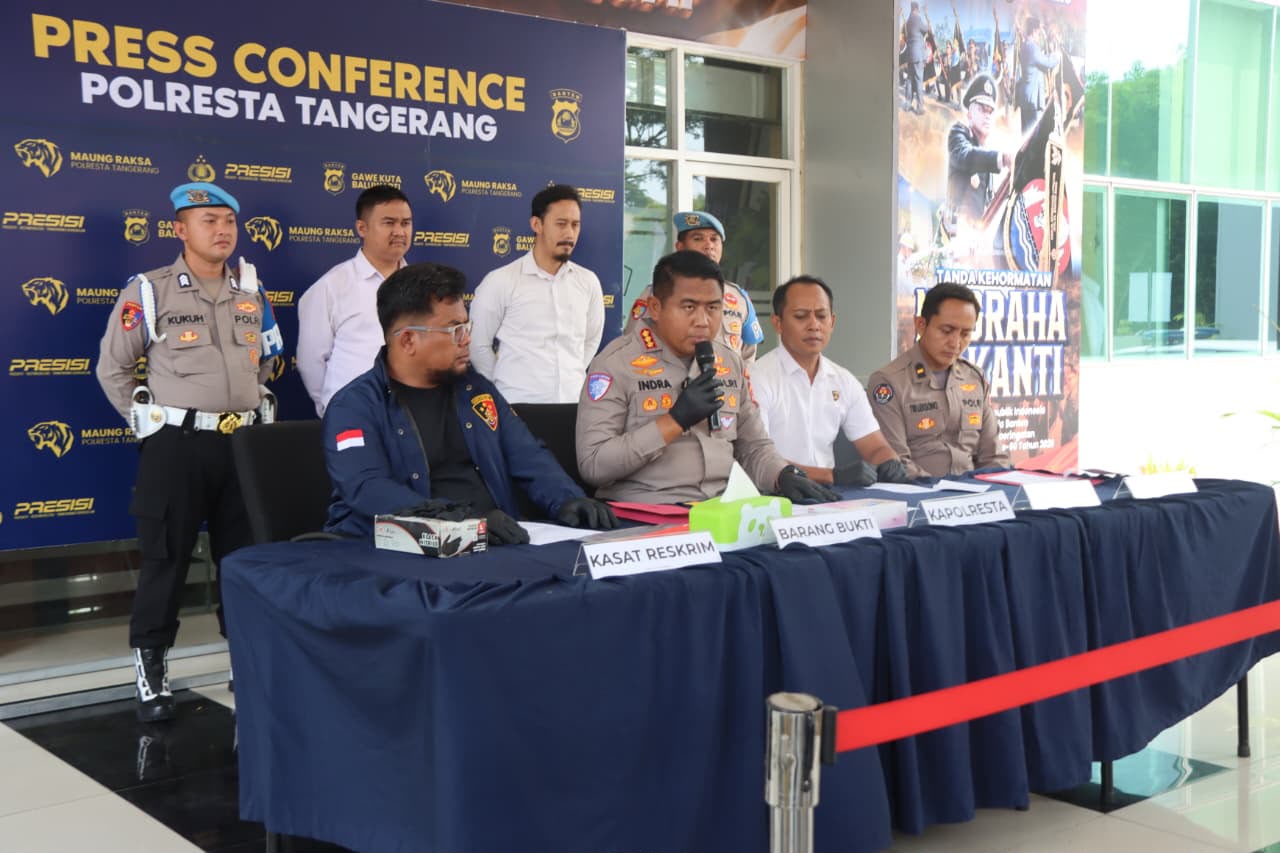 Press Conference Polresta Tangerang kasus 5 pelaku penganiayaan dan kekerasan seksual.